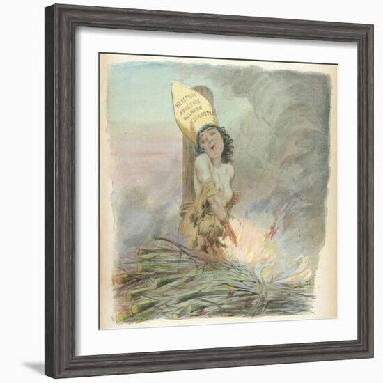 Joan of Arc Burned at the Stake in Rouen on 30 May 1431-A. Willette-Framed Photographic Print