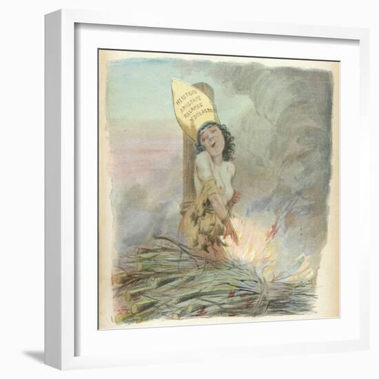 Joan of Arc Burned at the Stake in Rouen on 30 May 1431-A. Willette-Framed Photographic Print