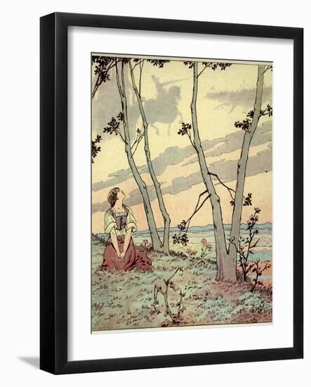 Joan of Arc Hears Heavenly Voices in the Forest-Jacques de Breville-Framed Art Print