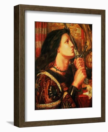 Joan of Arc Kissing the Sword of Deliverance, 1863-Dante Gabriel Rossetti-Framed Giclee Print