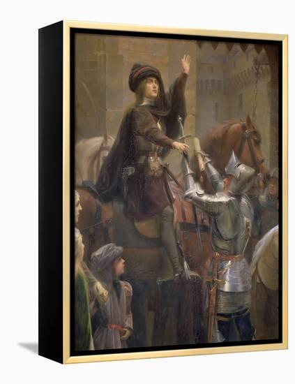 Joan of Arc Leaving Vaucouleurs, 23Rd February 1429 (Detail of Baudricourt and Joan of Arc), 1887 (-Jean-jacques Scherrer-Framed Premier Image Canvas