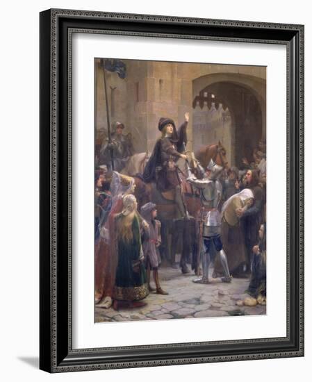 Joan of Arc Leaving Vaucouleurs, 23rd February 1429-Jean-jacques Scherrer-Framed Giclee Print