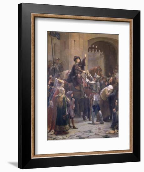 Joan of Arc Leaving Vaucouleurs, 23rd February 1429-Jean-jacques Scherrer-Framed Giclee Print