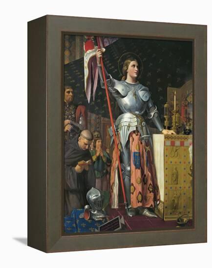 Joan of Arc on Coronation of Charles Vii in the Cathedral of Reims-Jean-Auguste-Dominique Ingres-Framed Stretched Canvas