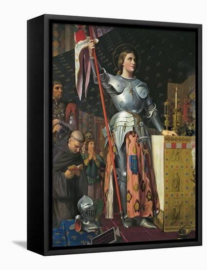 Joan of Arc on Coronation of Charles Vii in the Cathedral of Reims-Jean-Auguste-Dominique Ingres-Framed Stretched Canvas