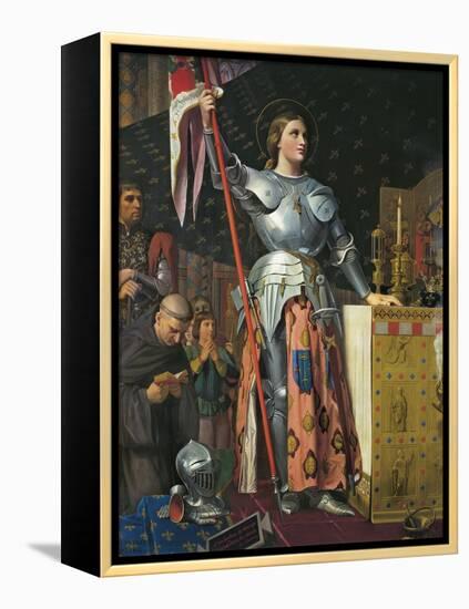 Joan of Arc on Coronation of Charles Vii in the Cathedral of Reims-Jean-Auguste-Dominique Ingres-Framed Stretched Canvas