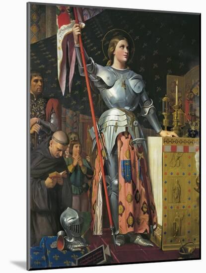 Joan of Arc on Coronation of Charles Vii in the Cathedral of Reims-Jean-Auguste-Dominique Ingres-Mounted Art Print