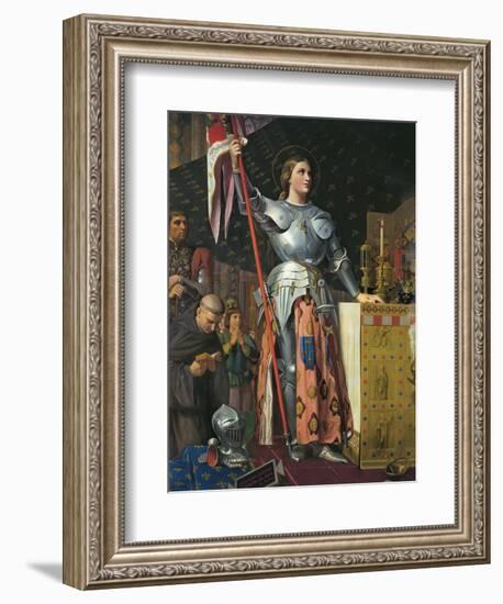 Joan of Arc on Coronation of Charles Vii in the Cathedral of Reims-Jean-Auguste-Dominique Ingres-Framed Art Print