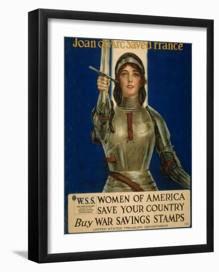 Joan of Arc Saved France, Women of America Save Your Country, WWI Poster-William Haskell Coffin-Framed Giclee Print