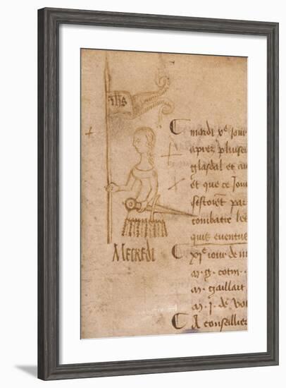 Joan of Arc with Sword and Banner, C.1429-null-Framed Giclee Print