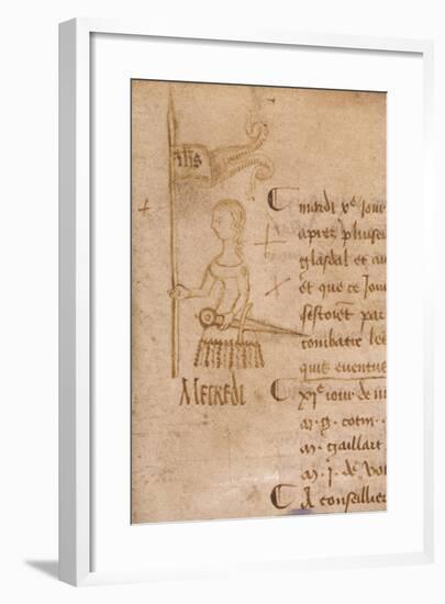 Joan of Arc with Sword and Banner, C.1429-null-Framed Giclee Print