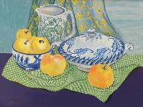 Yellow Primroses in a Basket, with Fruit and Textiles, 2010-Joan Thewsey-Giclee Print