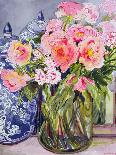 Red Mauve and Pink Primroses in a Basket, 2012-Joan Thewsey-Giclee Print