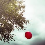 A Red Balloon Hanging on a Tree-Joana Kruse-Framed Premier Image Canvas