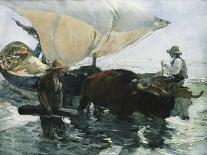 Fischer, verankerte Boote, Valencia-Joaquin Sorolla-Giclee Print