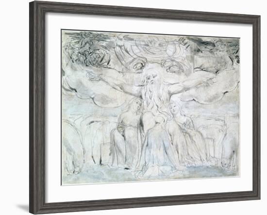 Job and His Daughters-William Blake-Framed Giclee Print