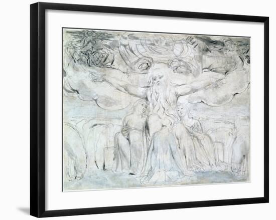 Job and His Daughters-William Blake-Framed Giclee Print