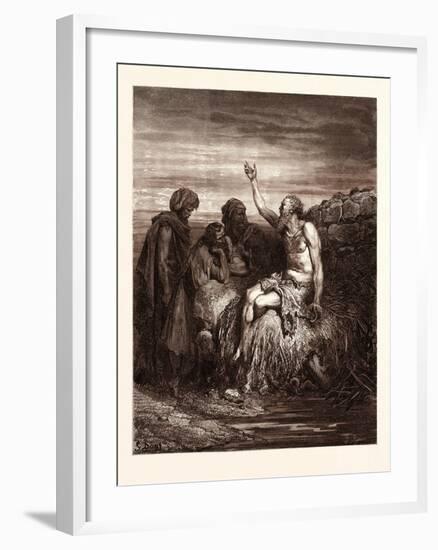 Job and His Friends-Gustave Dore-Framed Giclee Print