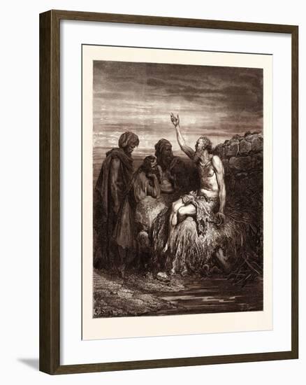 Job and His Friends-Gustave Dore-Framed Giclee Print