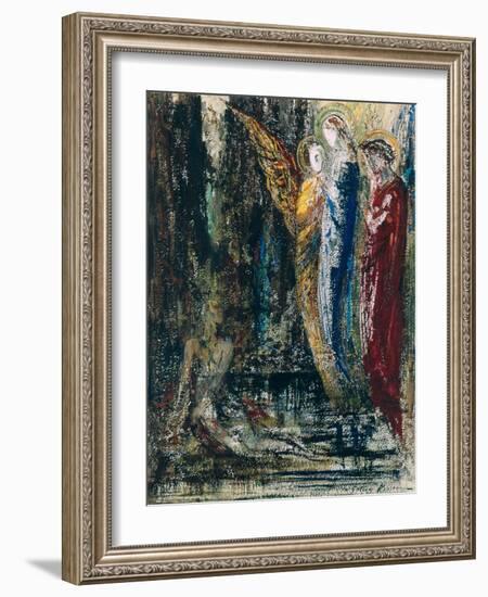 Job and the Angels, circa 1890-Gustave Moreau-Framed Giclee Print