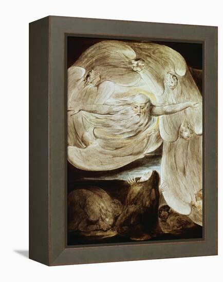 Job and the Whirlwind-William Blake-Framed Premier Image Canvas