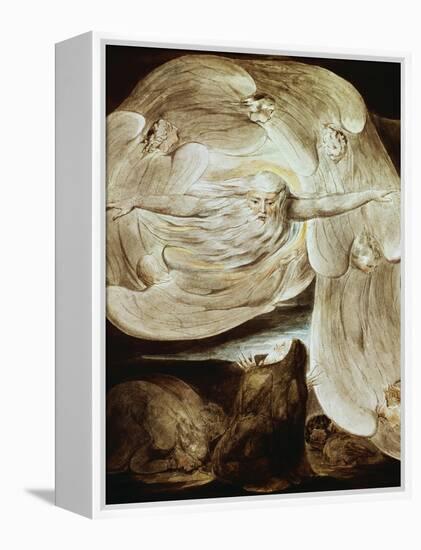 Job and the Whirlwind-William Blake-Framed Premier Image Canvas