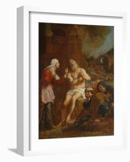 Job Faced with Adversity, 1619 (Oil on Canvas)-Gaspar de Crayer-Framed Giclee Print