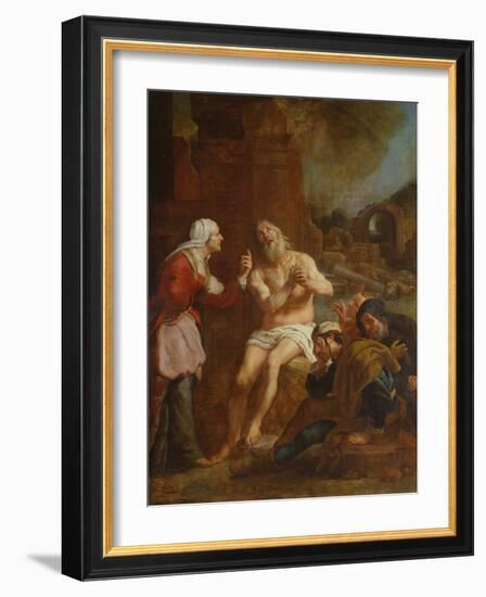 Job Faced with Adversity, 1619 (Oil on Canvas)-Gaspar de Crayer-Framed Giclee Print