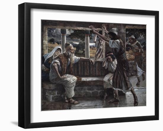 Job Hears Bad Tidings-James Tissot-Framed Giclee Print