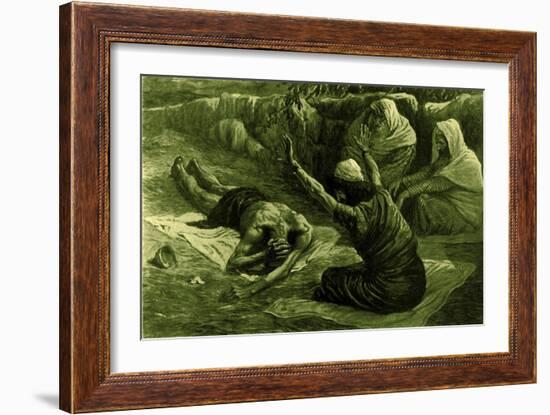 Job lying on the heap of refuse, by Tissot -Bible-James Jacques Joseph Tissot-Framed Giclee Print