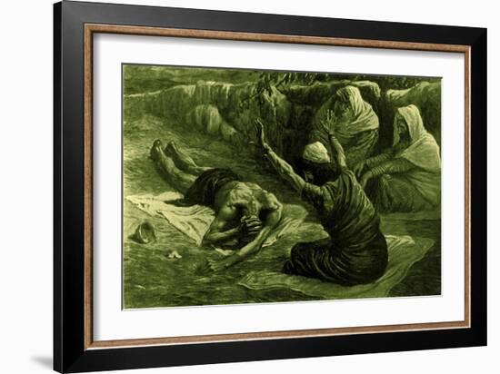 Job lying on the heap of refuse, by Tissot -Bible-James Jacques Joseph Tissot-Framed Giclee Print