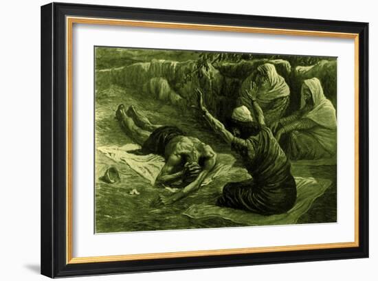 Job lying on the heap of refuse, by Tissot -Bible-James Jacques Joseph Tissot-Framed Giclee Print