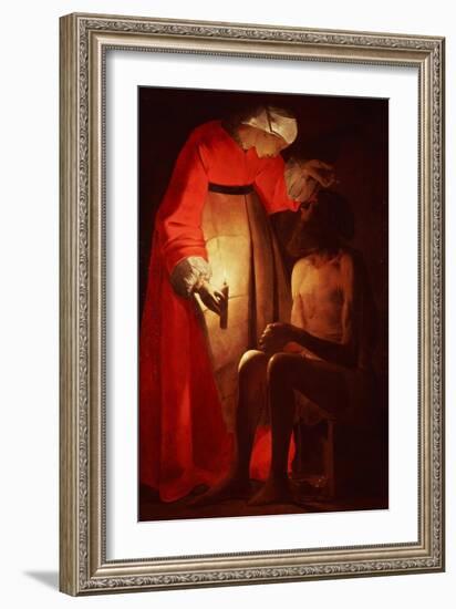 Job Mocked by His Wife-Georges de La Tour-Framed Giclee Print