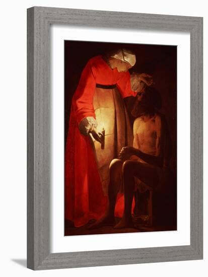 Job Mocked by His Wife-Georges de La Tour-Framed Giclee Print