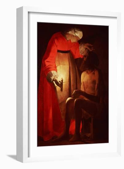 Job Mocked by His Wife-Georges de La Tour-Framed Giclee Print