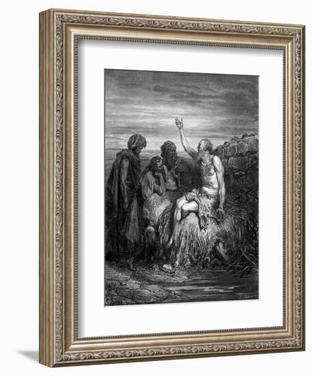 Job on His Dunghill-Gustave Doré-Framed Art Print