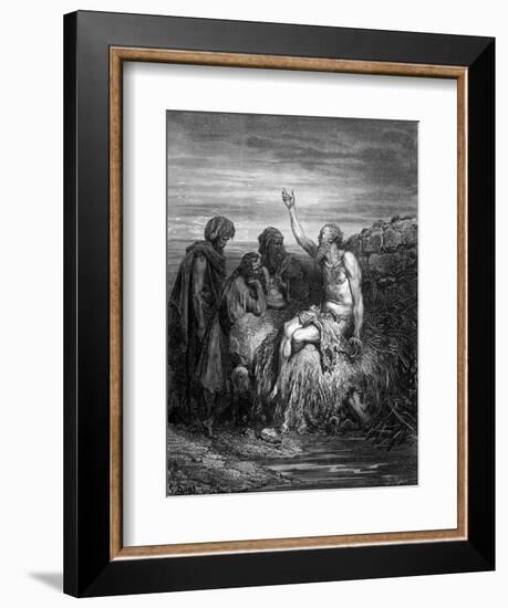 Job on His Dunghill-Gustave Doré-Framed Art Print