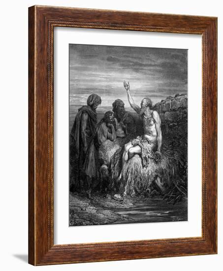 Job on His Dunghill-Gustave Doré-Framed Art Print