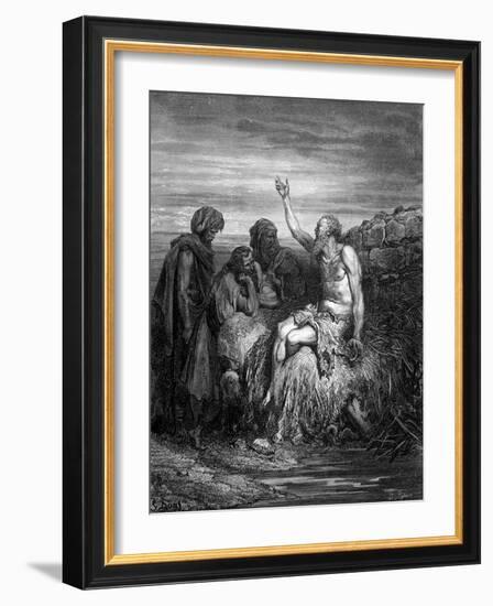 Job on His Dunghill-Gustave Doré-Framed Art Print