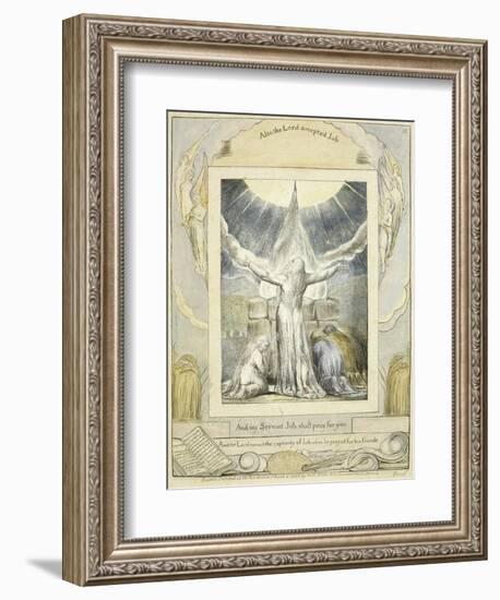 Job Praying (Pl.18) from the Book of Job, C.1793-William Blake-Framed Giclee Print