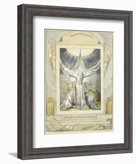 Job Praying (Pl.18) from the Book of Job, C.1793-William Blake-Framed Giclee Print