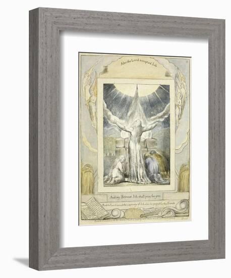 Job Praying (Pl.18) from the Book of Job, C.1793-William Blake-Framed Giclee Print