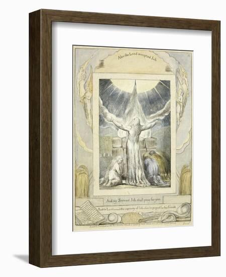 Job Praying (Pl.18) from the Book of Job, C.1793-William Blake-Framed Giclee Print