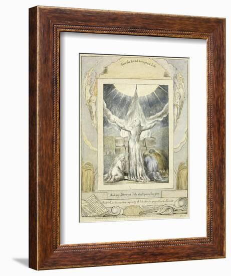 Job Praying (Pl.18) from the Book of Job, C.1793-William Blake-Framed Giclee Print