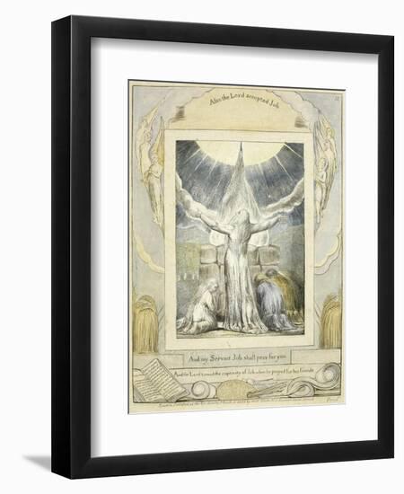 Job Praying (Pl.18) from the Book of Job, C.1793-William Blake-Framed Giclee Print