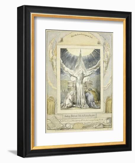 Job Praying (Pl.18) from the Book of Job, C.1793-William Blake-Framed Giclee Print