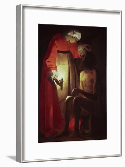 Job Visited by His Wife, 17th century-Georges de La Tour-Framed Giclee Print