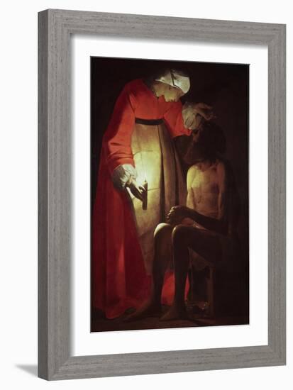 Job Visited by His Wife, 17th century-Georges de La Tour-Framed Giclee Print