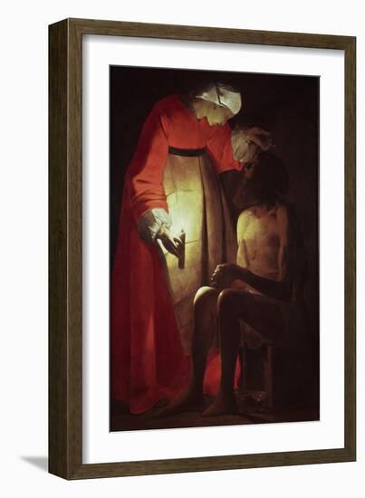 Job Visited by His Wife, 17th century-Georges de La Tour-Framed Giclee Print