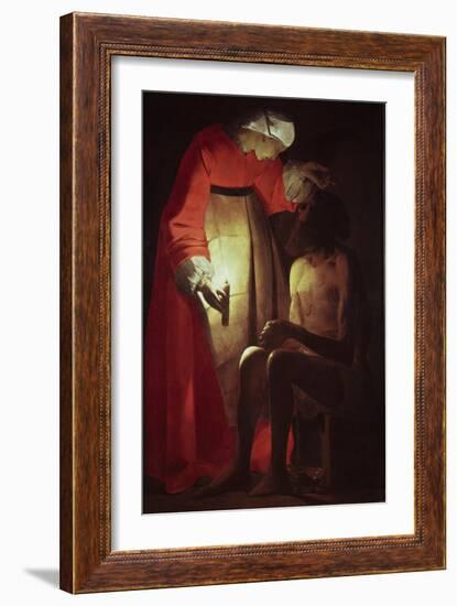 Job Visited by His Wife, 17th century-Georges de La Tour-Framed Giclee Print
